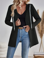 Dames Casual Kleurblok Hoodie Jas Katoenmix Licht Elastisch - Tussenjas