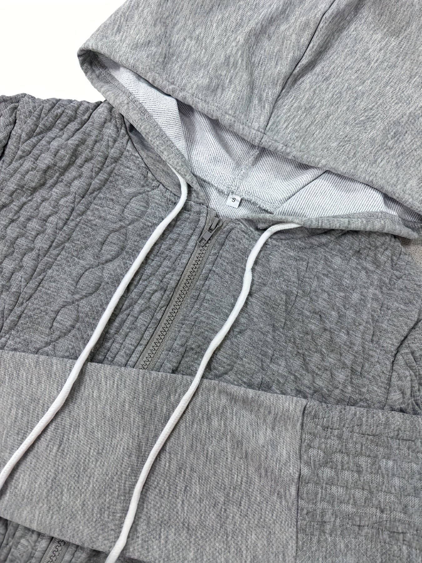 Dames Casual Kleurblok Hoodie Jas Katoenmix Licht Elastisch - Tussenjas