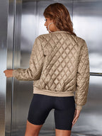 Dames Gewatteerd Bomberjack Effen Kleur Regular Fit Warm Stijlvol