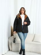 Dames Winterjas Plus Size Met Capuchon Gevoerd Pluche Gewatteerd