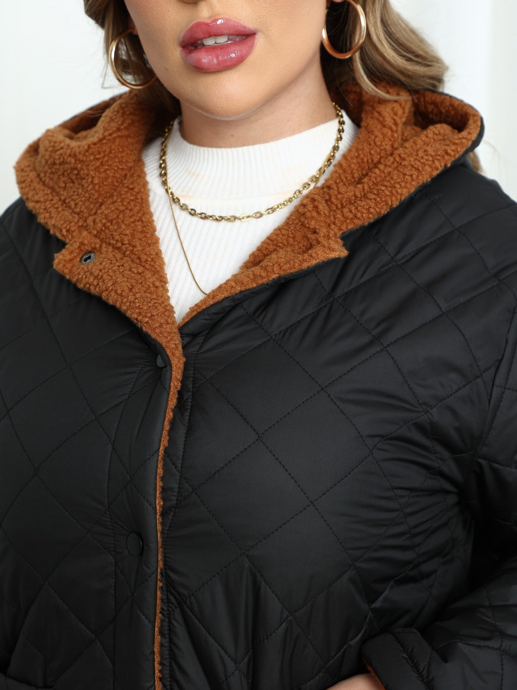 Dames Winterjas Plus Size Met Capuchon Gevoerd Pluche Gewatteerd