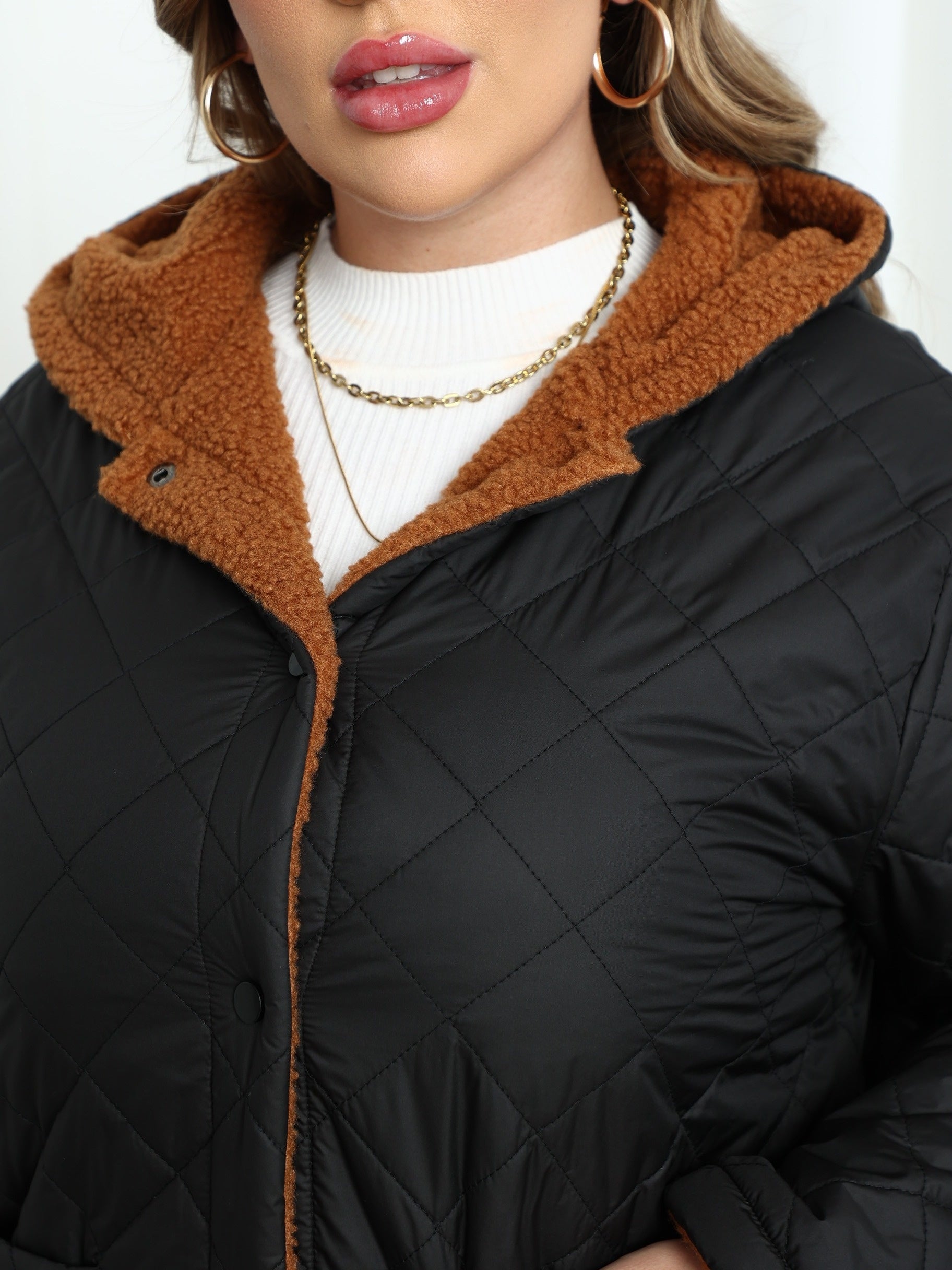 Dames Winterjas Plus Size Met Capuchon Gevoerd Pluche Gewatteerd