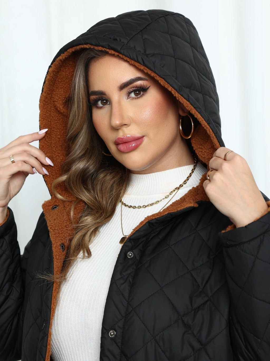 Dames Winterjas Plus Size Met Capuchon Gevoerd Pluche Gewatteerd