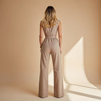 Jumpsuit Mouwloze Met Hoge Kraag En Ceintuur Zakelijk