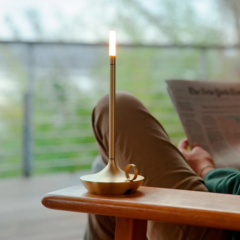Giavi Kaarslicht Dimbare Oplaadbare Aluminium Sfeerlamp Met Warm Licht En Lange Batterijduur Voor Interieurdecoratie