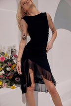 Being Myself Mesh Midi Jurk