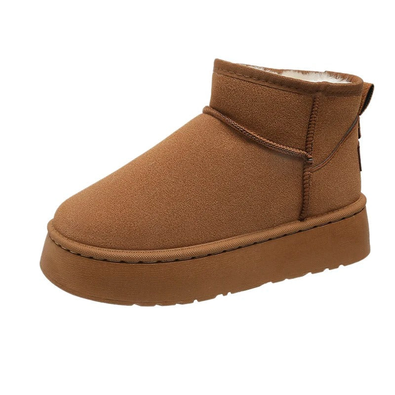 Dames Platform Mini Boots Zachte Voering Schapenvacht Chique - Winterlaarzen