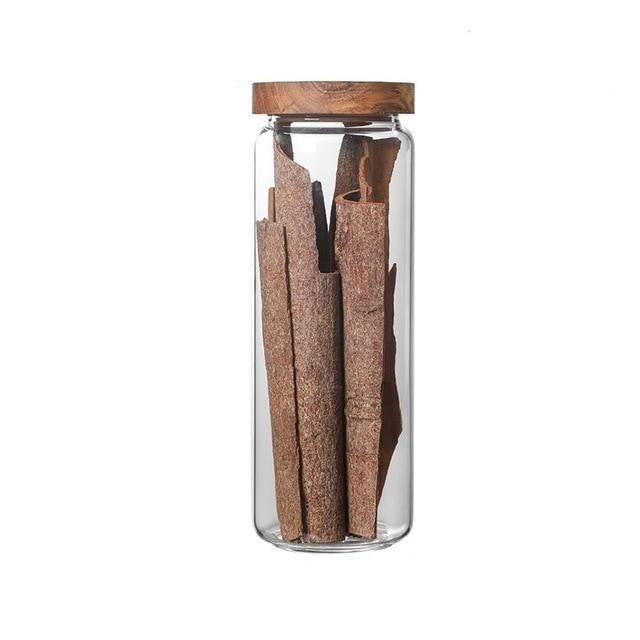 Glazen Voedselopslagpotten van Borosilicaatglas met Acaciahouten Deksels – Stapelbare Keukencontainers voor Gedroogde Voedingsmiddelen