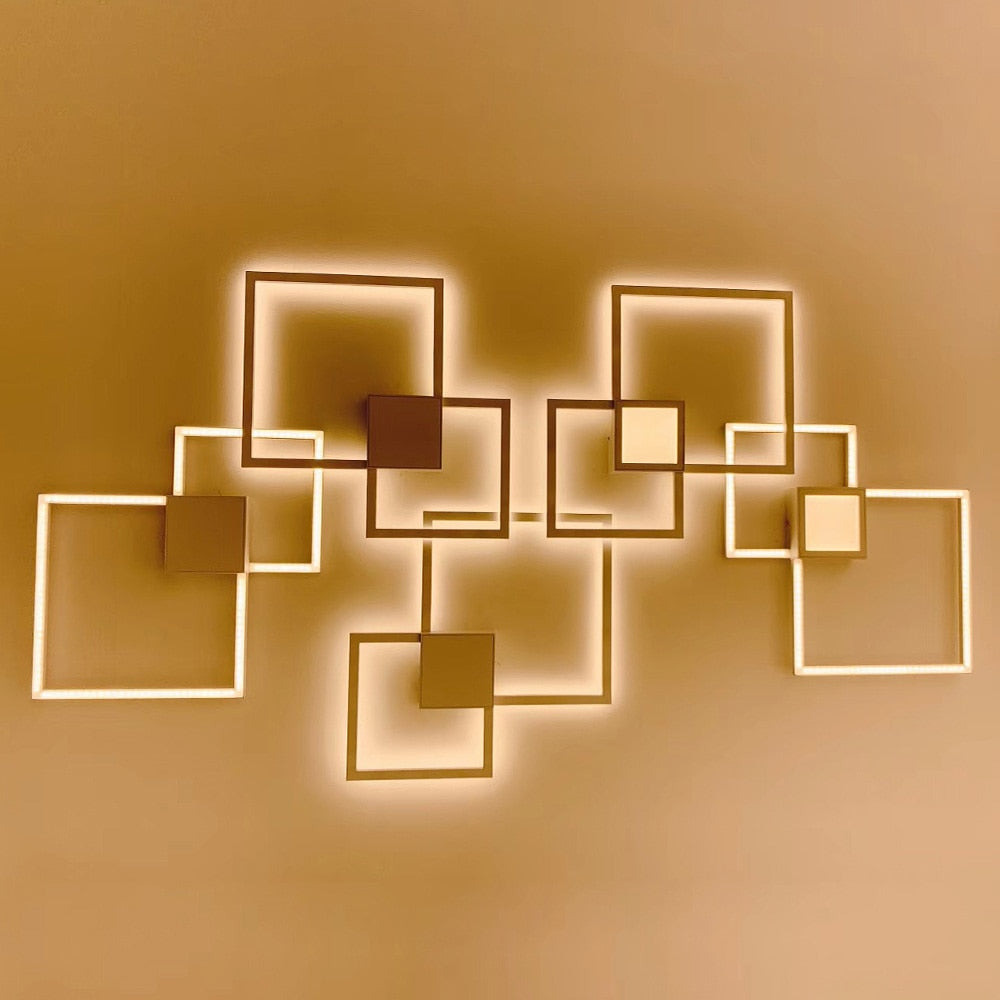 Zwart-Wit Vierkante Wanddecoratie Lamp