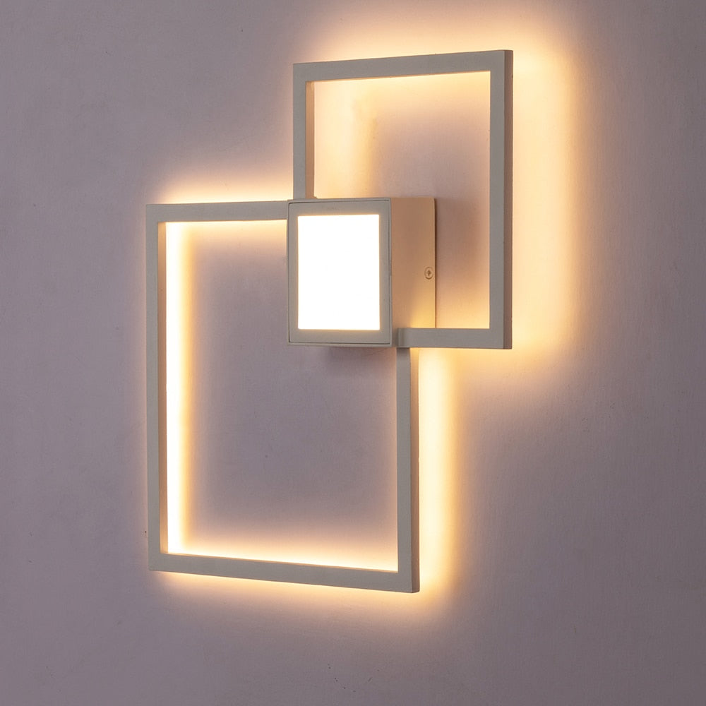 Zwart-Wit Vierkante Wanddecoratie Lamp