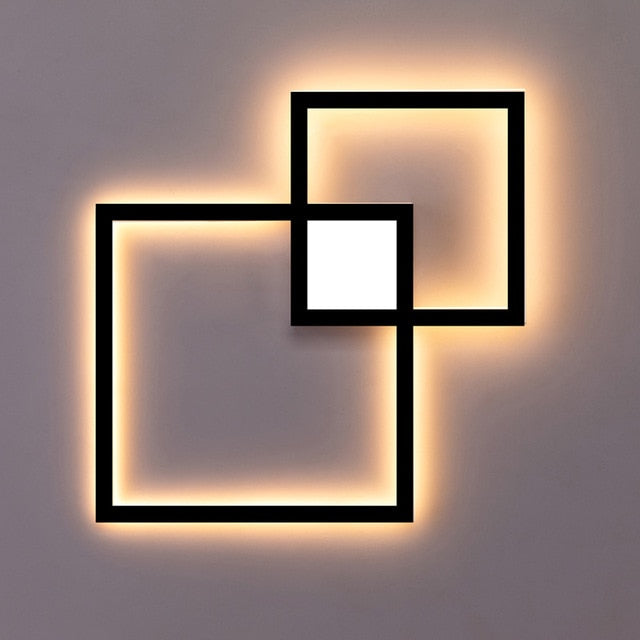 Zwart-Wit Vierkante Wanddecoratie Lamp