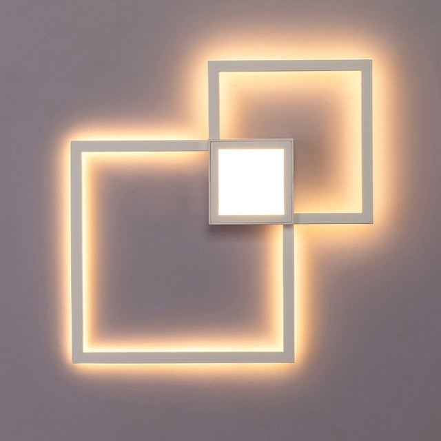 Zwart-Wit Vierkante Wanddecoratie Lamp
