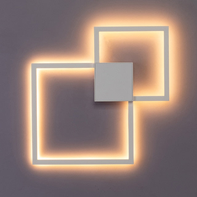Zwart-Wit Vierkante Wanddecoratie Lamp