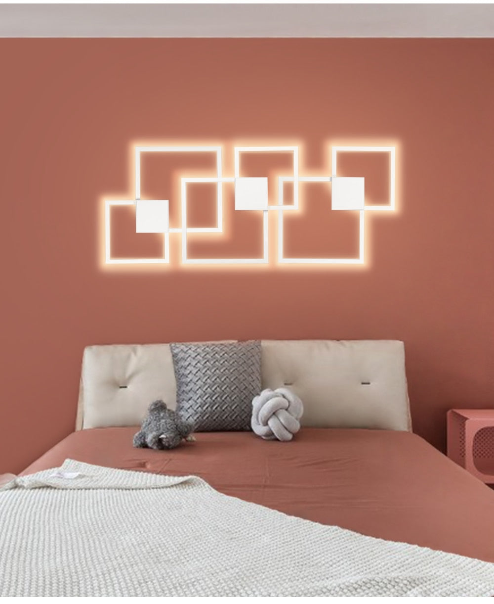 Zwart-Wit Vierkante Wanddecoratie Lamp