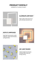 Zwart-Wit Vierkante Wanddecoratie Lamp