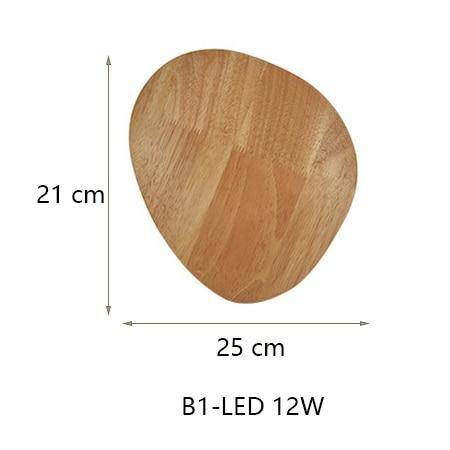 Scandinavische LED wandlamp in ovale houten vorm