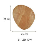 Scandinavische LED wandlamp in ovale houten vorm