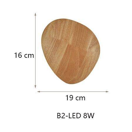 Scandinavische LED wandlamp in ovale houten vorm