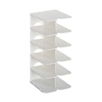 Modulaire 6-laags Schoenenopbergplanken – Stapelbare en Inklapbare Organizer van Duurzaam Polypropyleen in Beige, Grijs of Wit