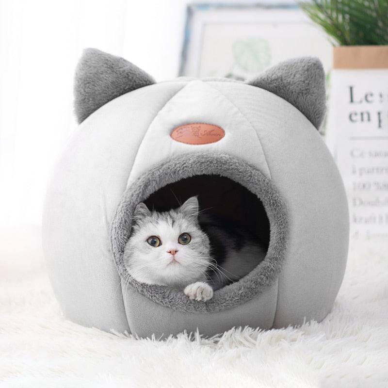 Schattige Kitty kalmerende kattengrot met afneembaar kattenbedkussen