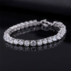 Elegante Zilveren Kettenarmband met Zirconia Tennisarmband voor Dames en Heren, Trendy Geometrisch Ontwerp en Verhoogde Charme, Perfect voor Elke Gelegenheid