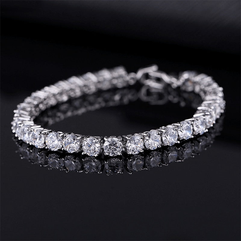Elegante Zilveren Kettenarmband met Zirconia Tennisarmband voor Dames en Heren, Trendy Geometrisch Ontwerp en Verhoogde Charme, Perfect voor Elke Gelegenheid