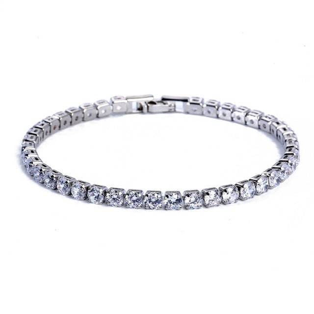 Elegante Zilveren Kettenarmband met Zirconia Tennisarmband voor Dames en Heren, Trendy Geometrisch Ontwerp en Verhoogde Charme, Perfect voor Elke Gelegenheid
