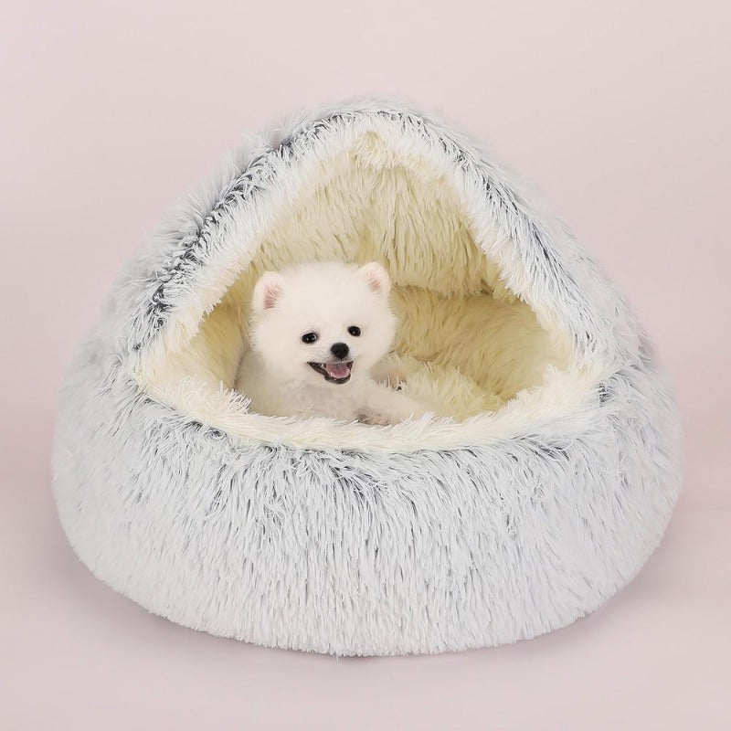 Ronde Pluche Kalmerende Honden/Katten Cave Bed