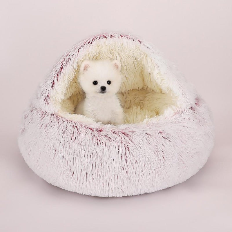 Ronde Pluche Kalmerende Honden/Katten Cave Bed