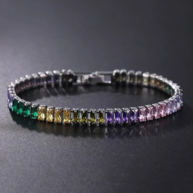 Elegante Zilveren Kettenarmband met Zirconia Tennisarmband voor Dames en Heren, Trendy Geometrisch Ontwerp en Verhoogde Charme, Perfect voor Elke Gelegenheid