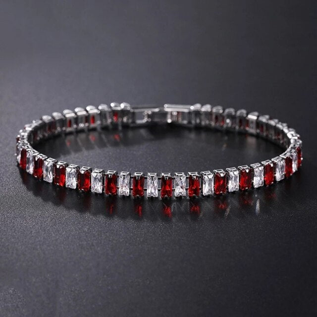 Elegante Zilveren Kettenarmband met Zirconia Tennisarmband voor Dames en Heren, Trendy Geometrisch Ontwerp en Verhoogde Charme, Perfect voor Elke Gelegenheid