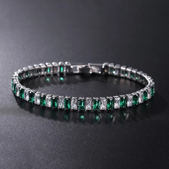 Elegante Zilveren Kettenarmband met Zirconia Tennisarmband voor Dames en Heren, Trendy Geometrisch Ontwerp en Verhoogde Charme, Perfect voor Elke Gelegenheid