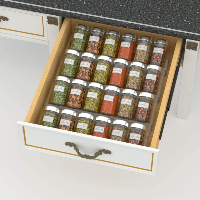 Uitbreidbaar Acryl Kruidenrek voor Keuken – 1-4 Niveaus, Transparant en Krasbestendig, Ideaal voor Kruidenopslag