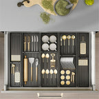 Aluminium Keukenlade Organizer met Antislip en Krasbestendig Ontwerp – Verstelbaar voor Diverse Lades