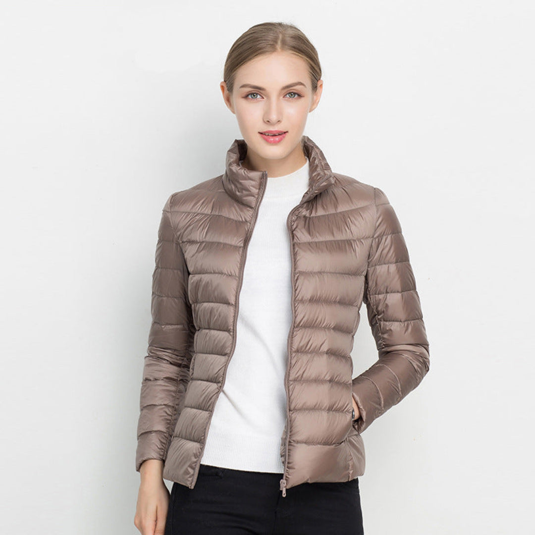 Dames Puffer Lange Mouw Jack | Comfortabel