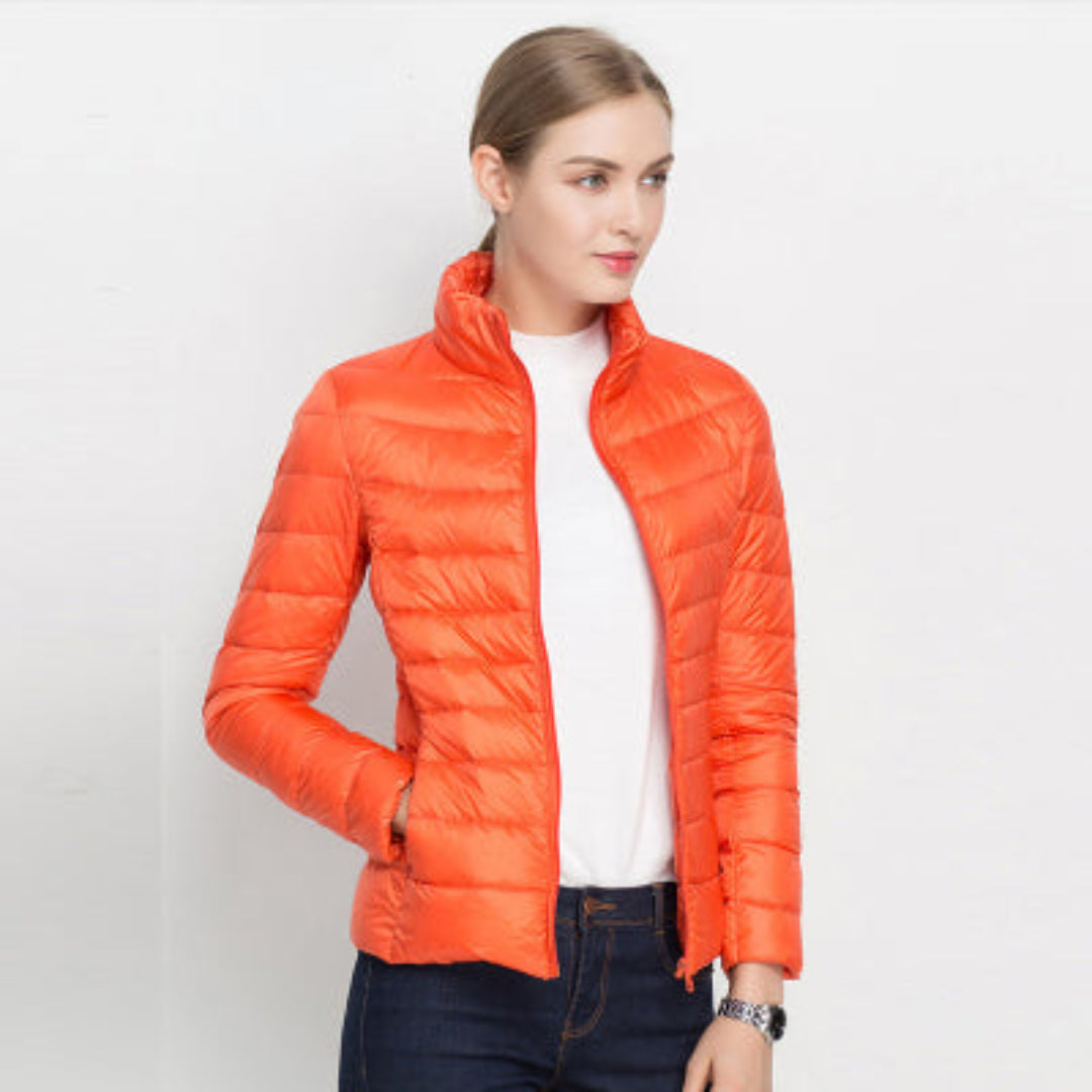 Dames Puffer Lange Mouw Jack | Comfortabel