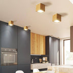 Houten LED cube plafondspot