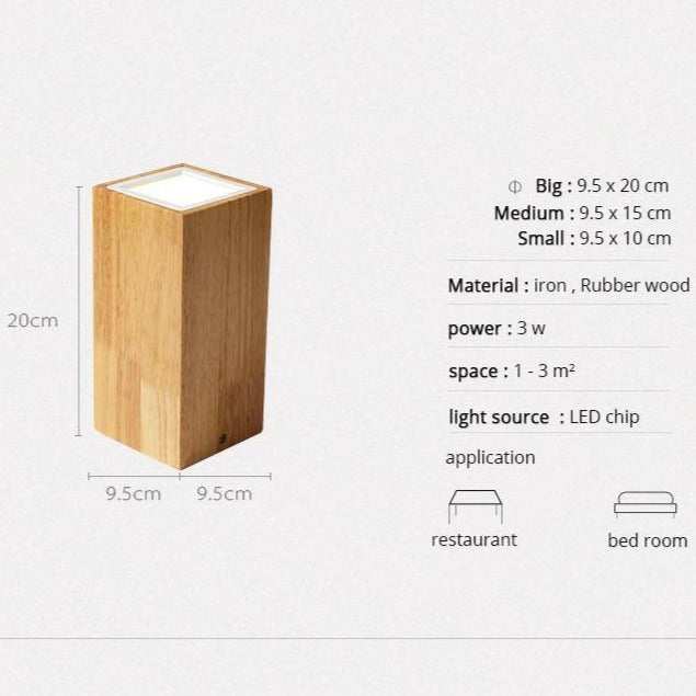 Houten LED cube plafondspot