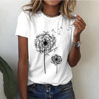 Dames T Shirt Relaxte Pasvorm Korte Mouwen Grafische Print