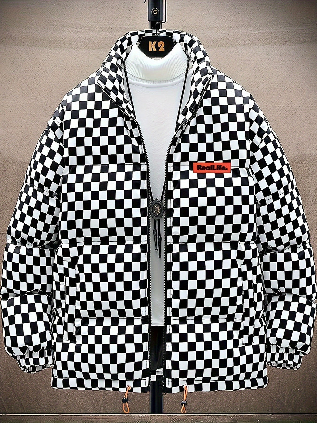 Pufferjas Geruit Voor Heren Met Normale Pasvorm Stijlvol - Pufferjas - Winterjas