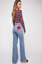 Wie is dat Meisje Flared Jeans voor Dames met Hoog Taille