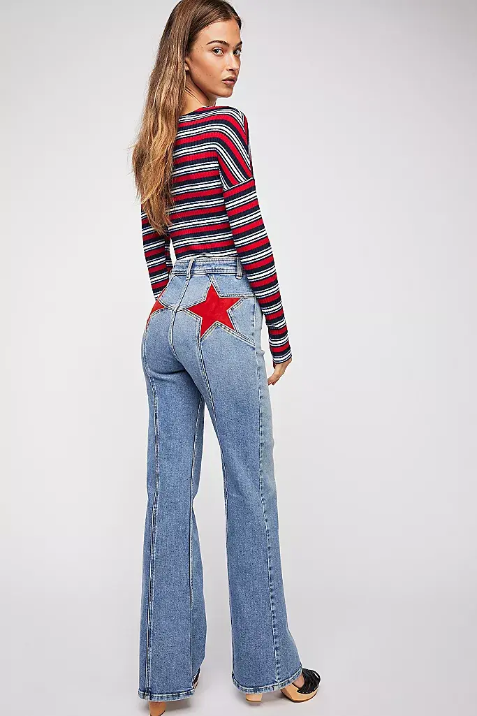 Wie is dat Meisje Flared Jeans voor Dames met Hoog Taille