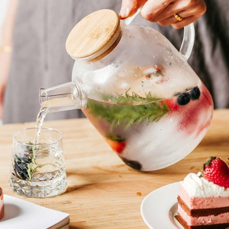 Grote Scandinavische Glazen Theepot Set