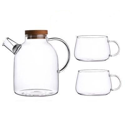 Grote Scandinavische Glazen Theepot Set