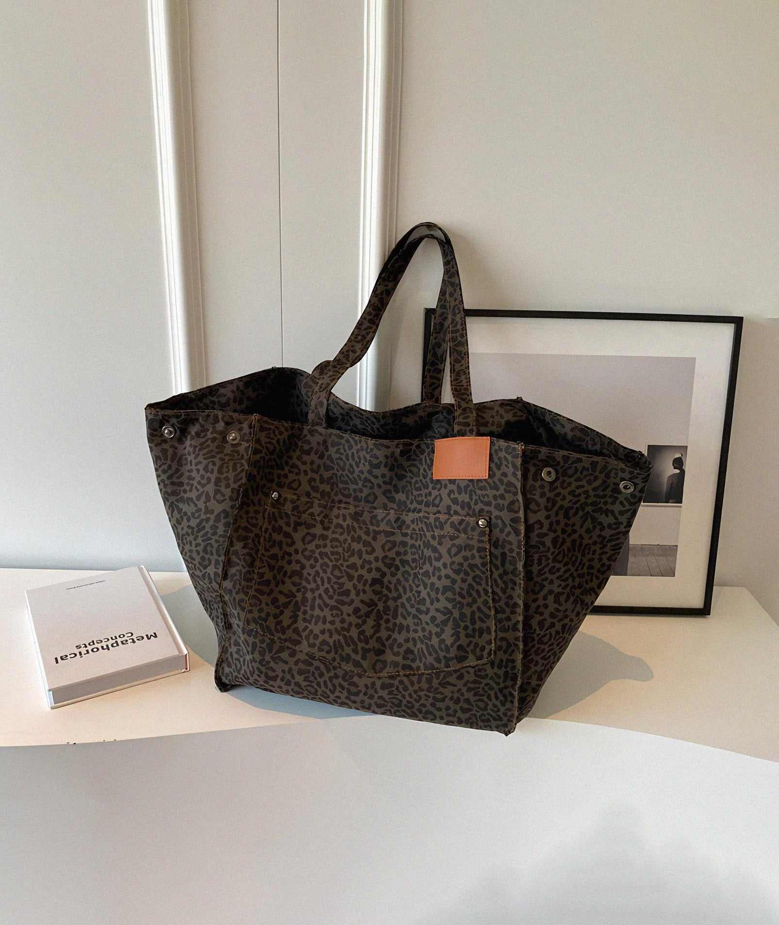 Grote luipaard canvas tas