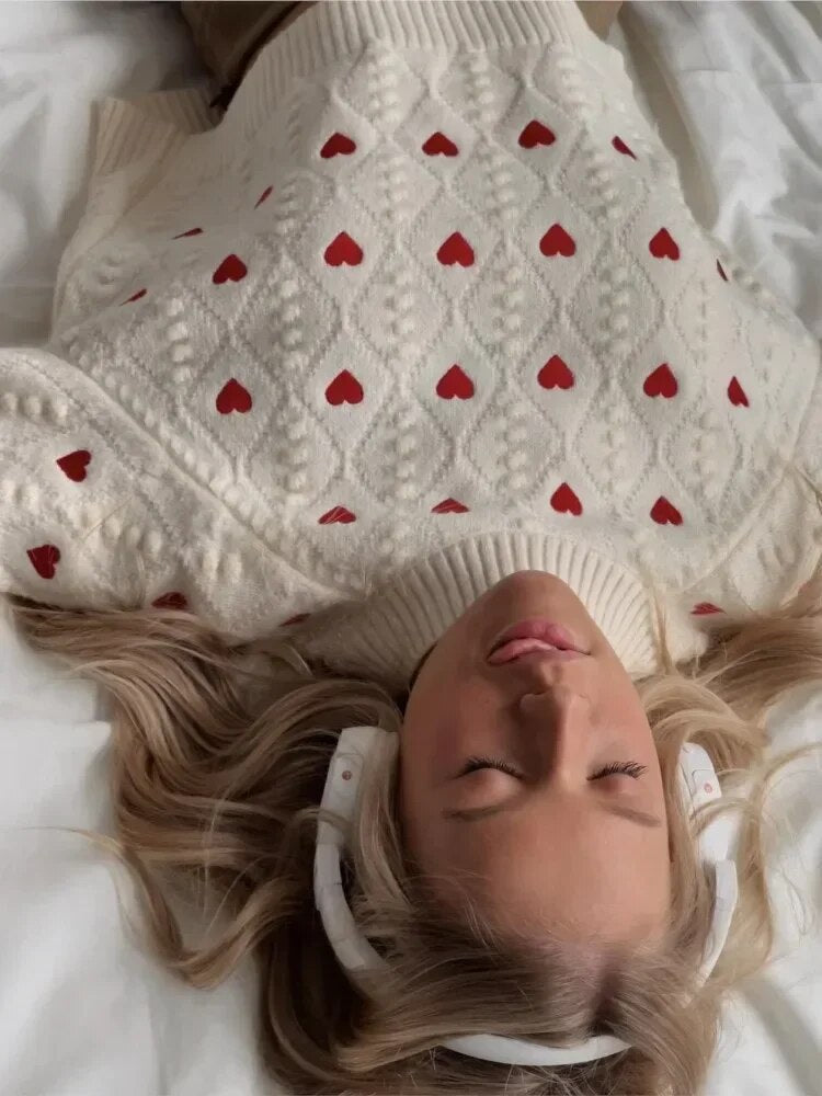 Pullover Herzstück Zachte Damestrui Met Hartdetail Comfort