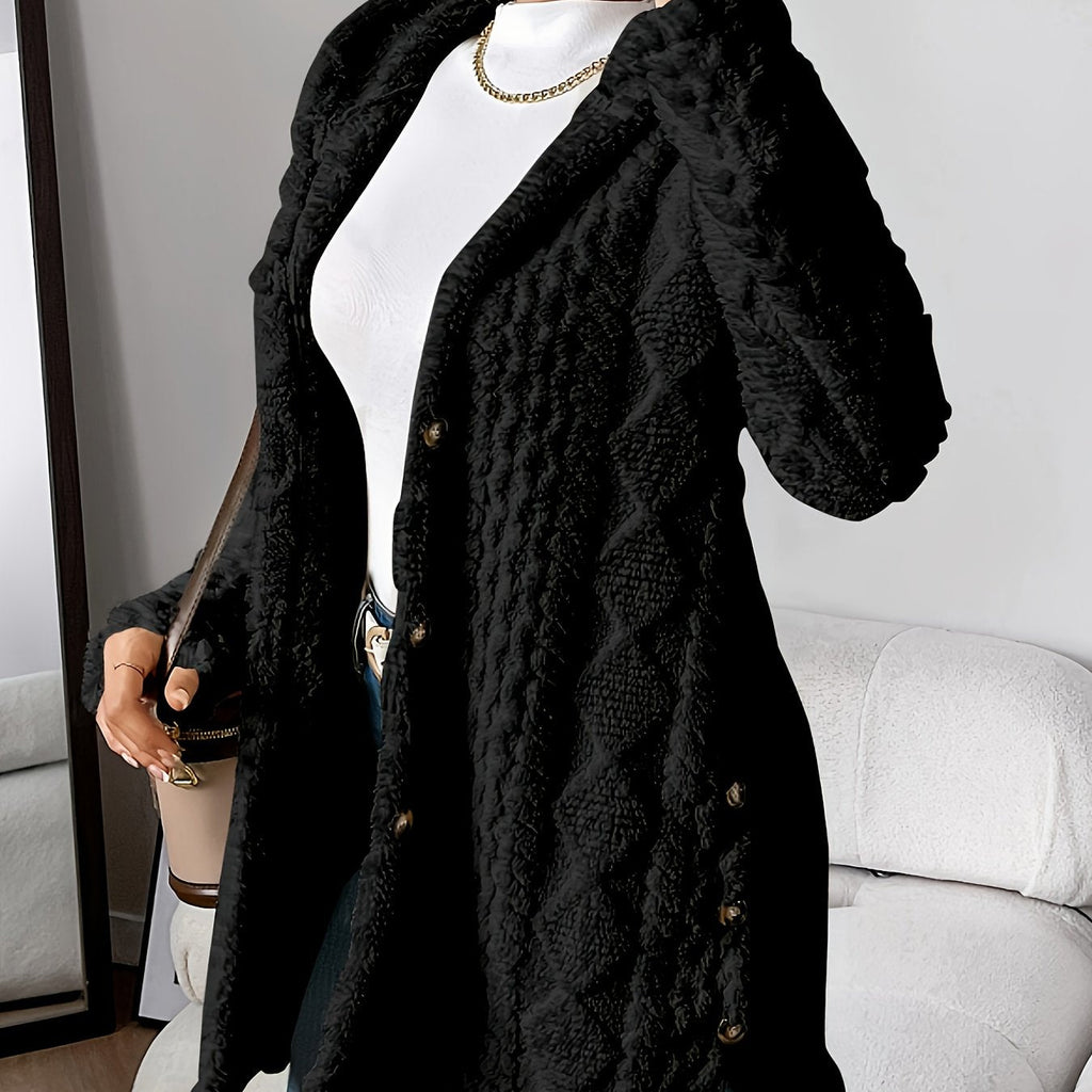 Dames Fluffy Teddy Hoodie Jas Loszittend Comfort Warm Casual - Tussenjas