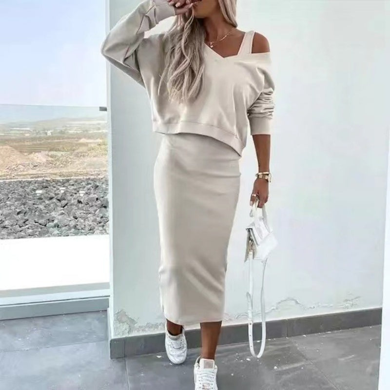 Etherea - Stijlvolle Dames Midi Jurk met Oversized Sweater