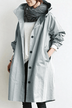 Dames Windjack met Knopen en Capuchon Waterdicht - Trenchcoat