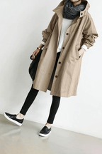 Dames Windjack met Knopen en Capuchon Waterdicht - Trenchcoat